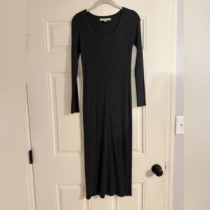 LOFT Dark Grey Long Sleeve Knit Dress